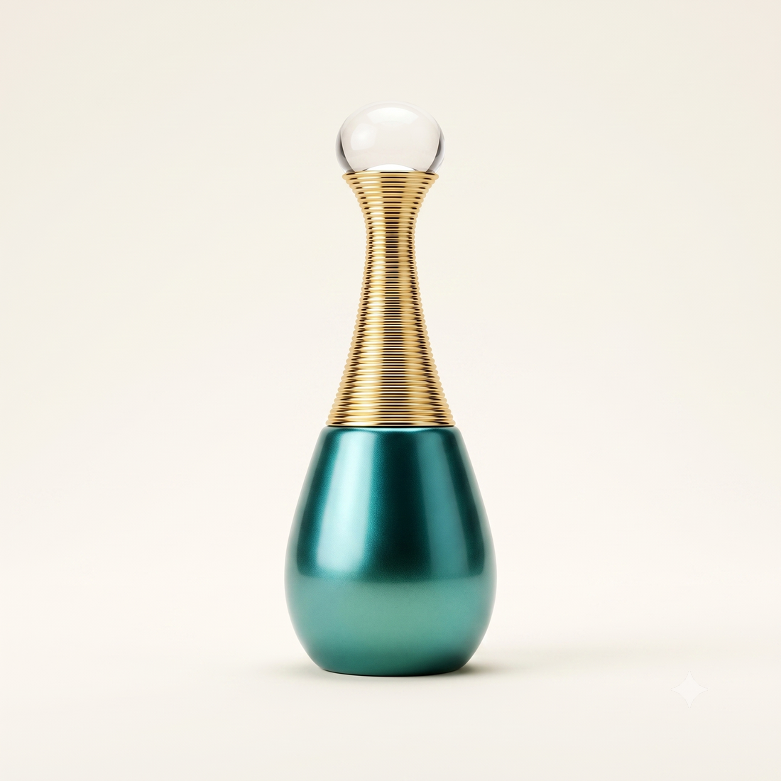 Qiwaya Sehr attar — teal teardrop bottle with gold neck
