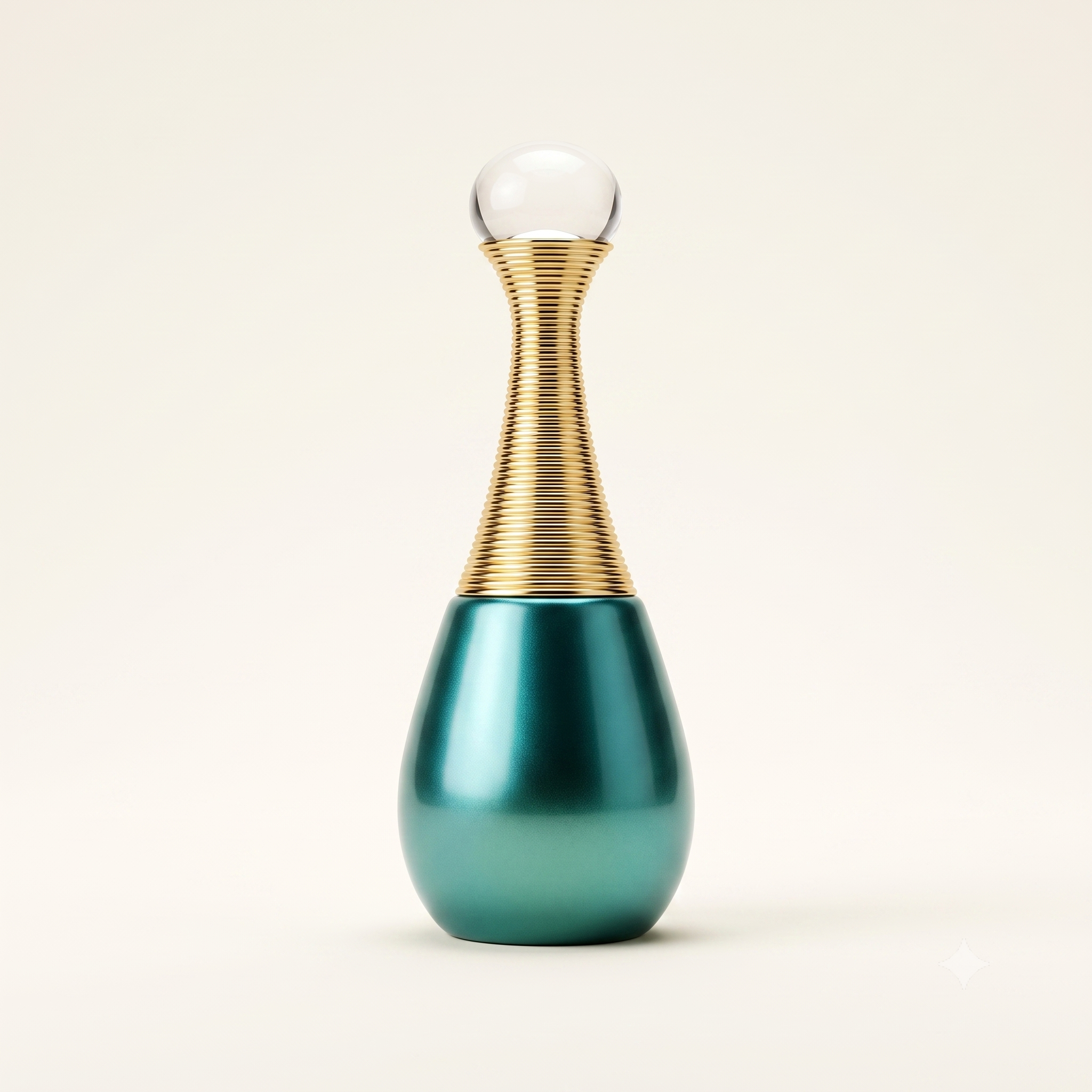 Qiwaya Sehr attar — teal teardrop bottle with gold neck